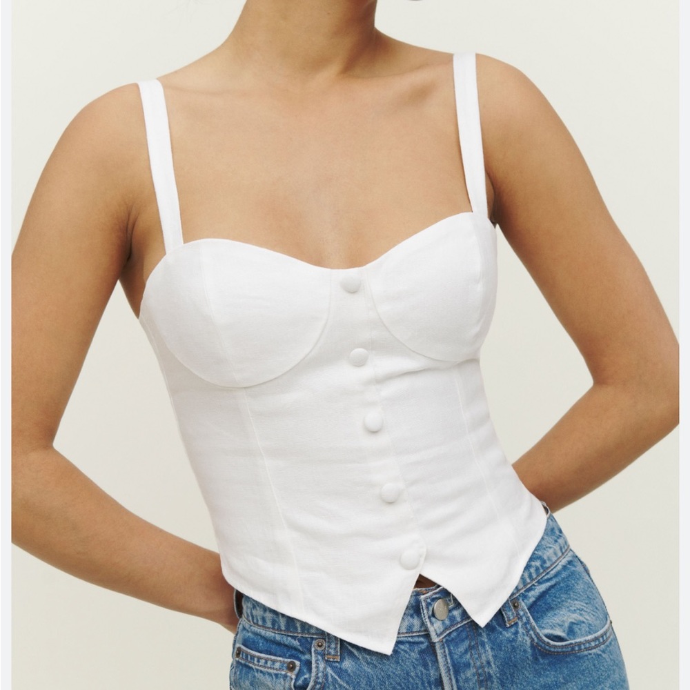 Reformation Olivia Linen Top